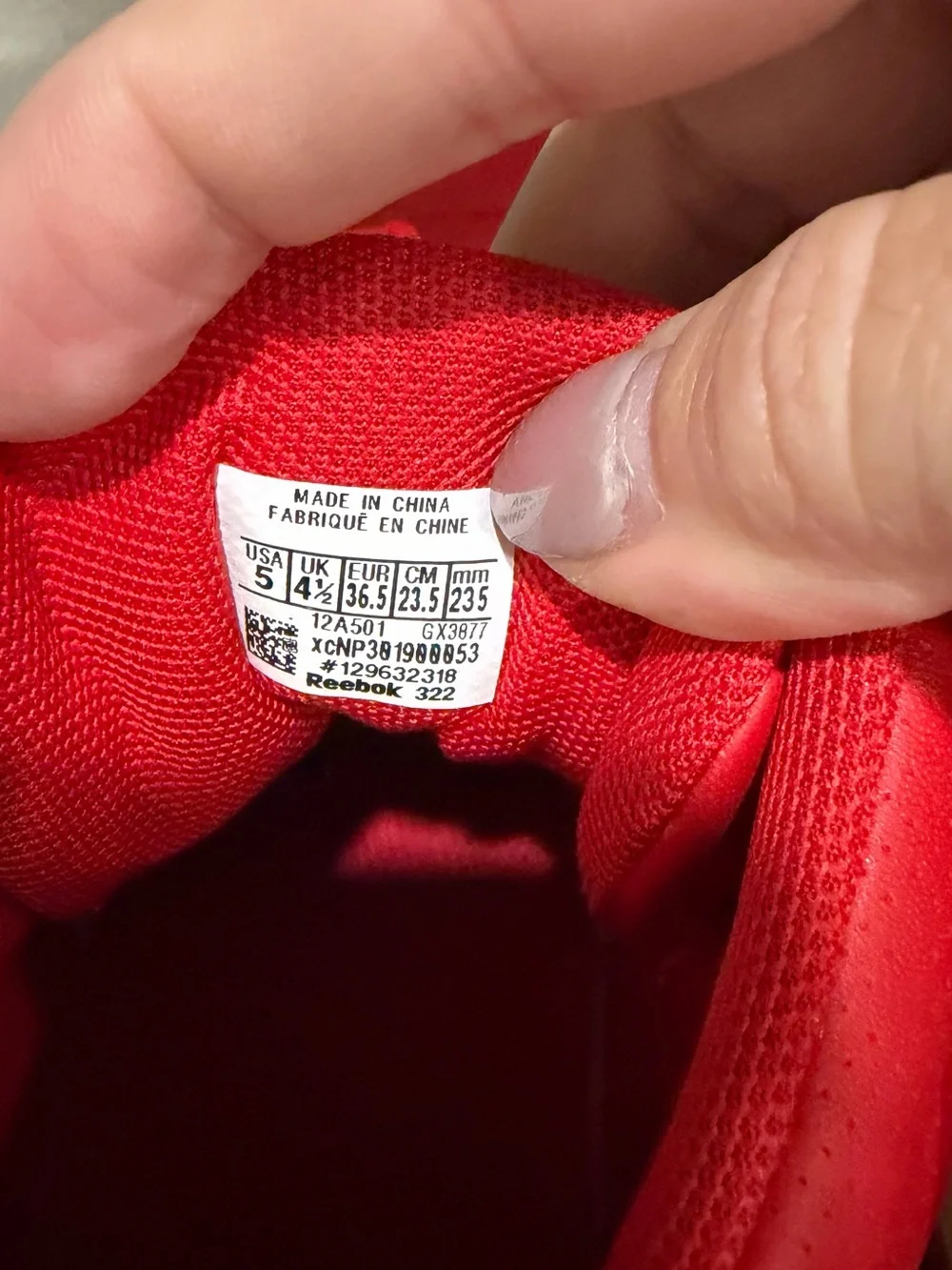 Reebok Kids' Red and White High-Top Sneakers